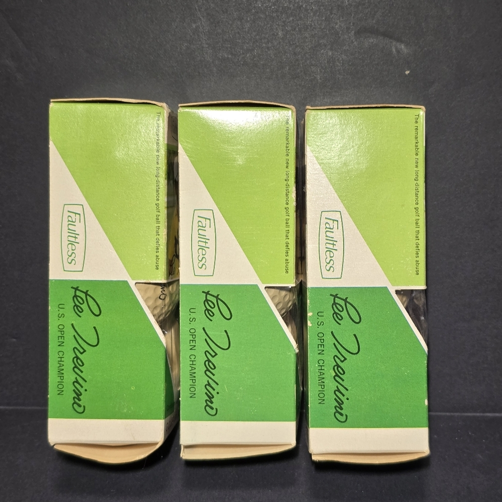Vintage Faultless Lee Trevino Golf Balls 3 Sleeves New In Box USA Collectible - Picture 3 of 7